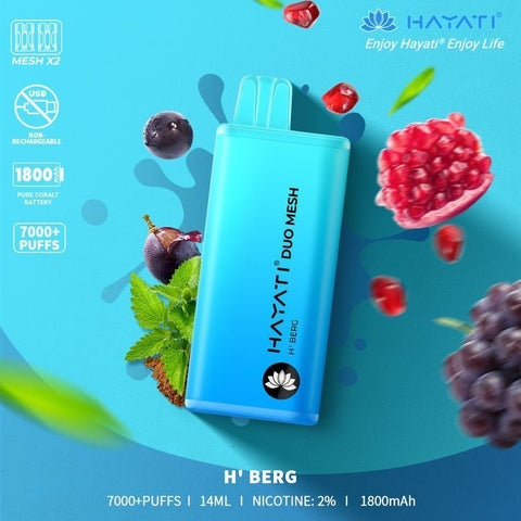 Buy cheapest online Hayati Duo Mesh 7000 Puffs Disposable Vape Bar Pod Kit at lowest price in uk