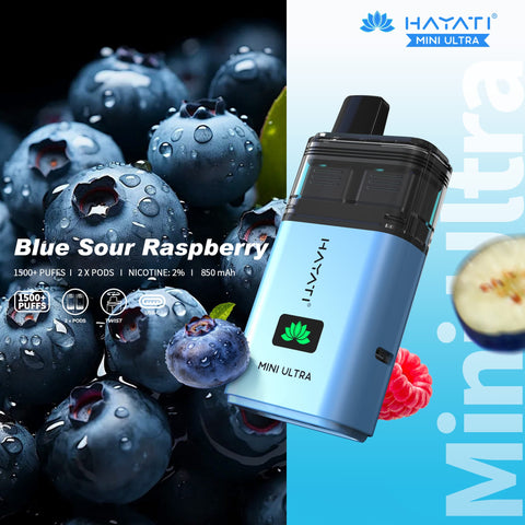 Buy cheapest online Hayati Mini Ultra 1500 Disposable Vape Blue Sour Raspberry at lowest price in uk