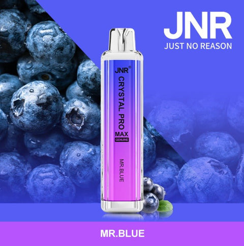 Buy cheapest online JNR Crystal Pro Max 5000 Puffs Disposable Vape Box of 10 Mr Blue at lowest price in uk