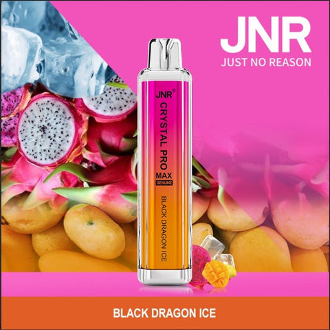 Buy cheapest online JNR Crystal Pro Max 5000 Puffs Disposable Vape Box of 10 Black Dragon Ice at lowest price in uk