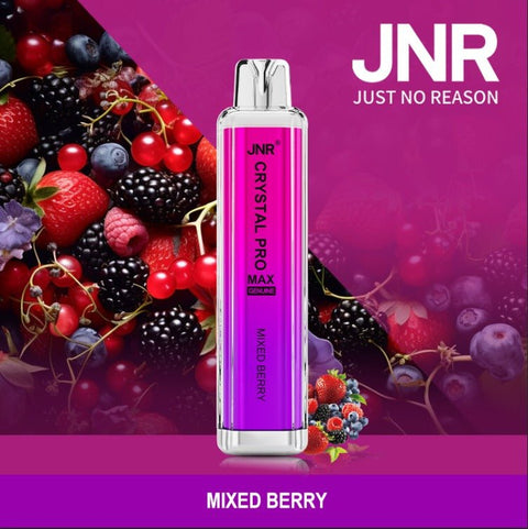 Buy cheapest online JNR Crystal Pro Max 5000 Puffs Disposable Vape Box of 10 Mixed Berry at lowest price in uk