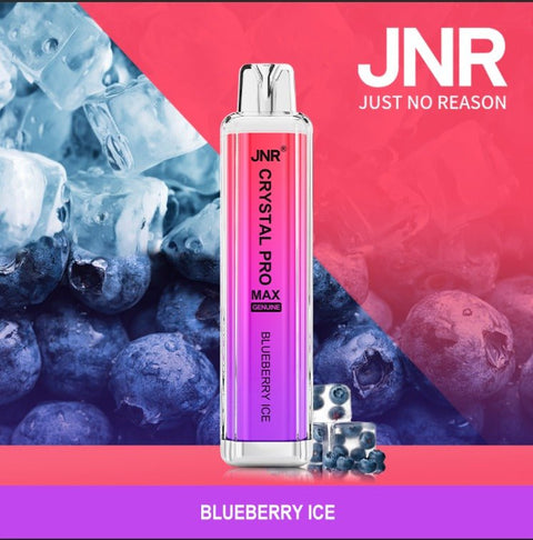Buy cheapest online JNR Crystal Pro Max 5000 Puffs Disposable Vape Box of 10 Blueberry Ice at lowest price in uk