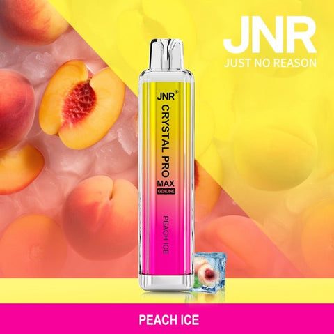 Buy cheapest online JNR Crystal Pro Max 5000 Puffs Disposable Vape Box of 10 Peach Ice at lowest price in uk