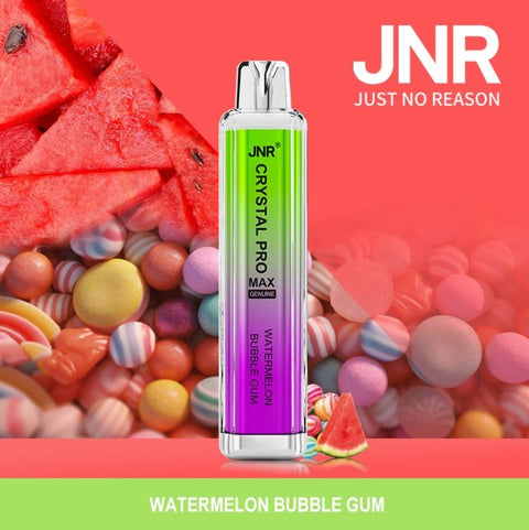 Buy cheapest online JNR Crystal Pro Max 5000 Puffs Disposable Vape Box of 10 Watermelon Bubble Gum at lowest price in uk