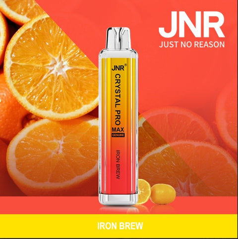 Buy cheapest online JNR Crystal Pro Max 5000 Puffs Disposable Vape Box of 10 Iron Brew at lowest price in uk