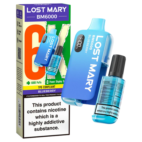 Buy cheapest online Lost Mary BM6000 Prefilled Disposable Vape Kit (Box of 5) Blueberry at lowest price in uk