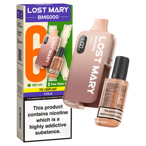 Buy cheapest online Lost Mary BM6000 Prefilled Disposable Vape Kit (Box of 5) Cola at lowest price in uk