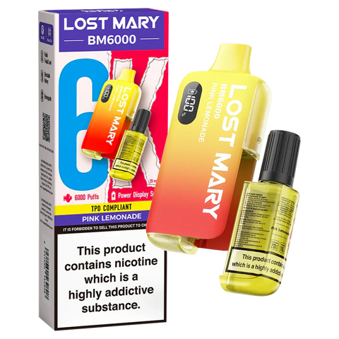Buy cheapest online Lost Mary BM6000 Prefilled Disposable Vape Kit (Box of 5) Pink Lemonade at lowest price in uk