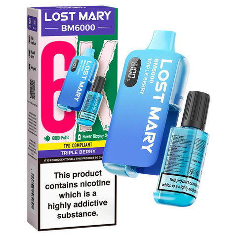 Buy cheapest online Lost Mary BM6000 Prefilled Pod Kit - Complaint June 1st (Ban Proof) Triple Berry at lowest price in uk