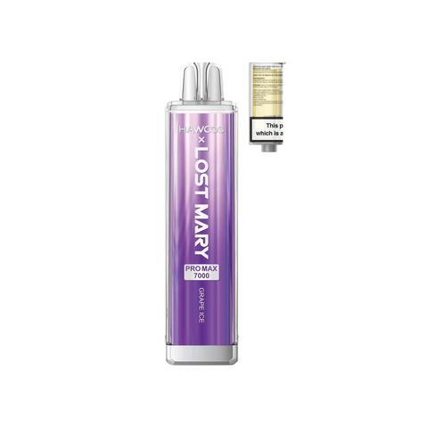 Buy cheapest online Lost Mary x Hawcos Pro Max 7000 Disposable Vape Grape Ice at lowest price in uk