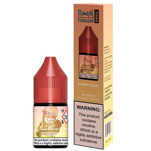 Buy cheapest online RandM Tornado 7000 Nic Salt E Liquid Gummy Bear at lowest price in uk