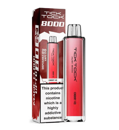Buy cheapest online Tick Tock Magic 8000 Disposable Vape Cherry Ice at lowest price in uk
