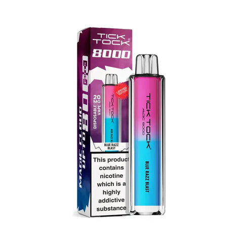 Buy cheapest online Tick Tock Magic 8000 Disposable Vape Blue Razz Blast at lowest price in uk