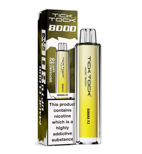 Buy cheapest online Tick Tock Magic 8000 Disposable Vape Banana Ice at lowest price in uk
