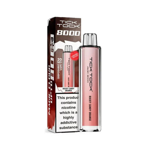 Buy cheapest online Tick Tock Magic 8000 Disposable Vape Rocky Candy Orange at lowest price in uk