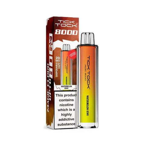 Buy cheapest online Tick Tock Magic 8000 Disposable Vape Watermelon Kiwi at lowest price in uk