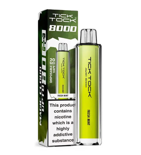 Buy cheapest online Tick Tock Magic 8000 Disposable Vape Fresh Mint at lowest price in uk