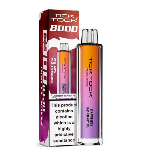 Buy cheapest online Tick Tock Magic 8000 Disposable Vape Strawberry Raspberry Ice at lowest price in uk