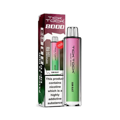 Buy cheapest online Tick Tock Magic 8000 Disposable Vape Gum Blast at lowest price in uk