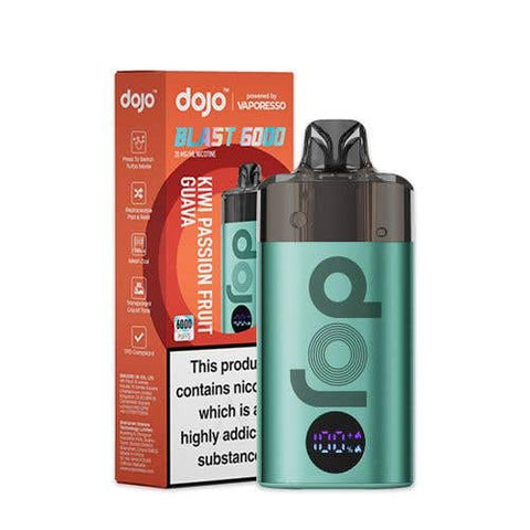 Buy cheapest online Vaporesso Dojo Blast 6000 Prefilled Pod Kit - Box of 5 (Ban Proof) Green-Kiwi Passionfruit Guava at lowest price in uk