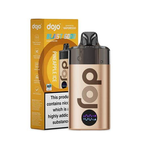 Buy cheapest online Vaporesso Dojo Blast 6000 Prefilled Pod Kit - Box of 5 (Ban Proof) Gold-Pineapple Ice at lowest price in uk
