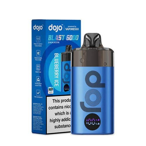 Buy cheapest online Vaporesso Dojo Blast 6000 Prefilled Pod Kit - Box of 5 (Ban Proof) Blueberry Ice at lowest price in uk