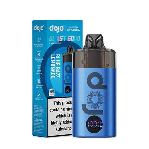 Buy cheapest online Vaporesso Dojo Blast 6000 Prefilled Pod Kit - Box of 5 (Ban Proof) Blue Razz Lemonade at lowest price in uk
