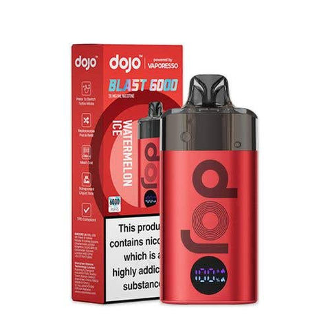 Buy cheapest online Vaporesso Dojo Blast 6000 Prefilled Pod Kit - Box of 5 (Ban Proof) Red-Watermelon Ice at lowest price in uk