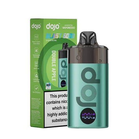 Buy cheapest online Vaporesso Dojo Blast 6000 Prefilled Pod Kit - Box of 5 (Ban Proof) Green-Double Apple at lowest price in uk