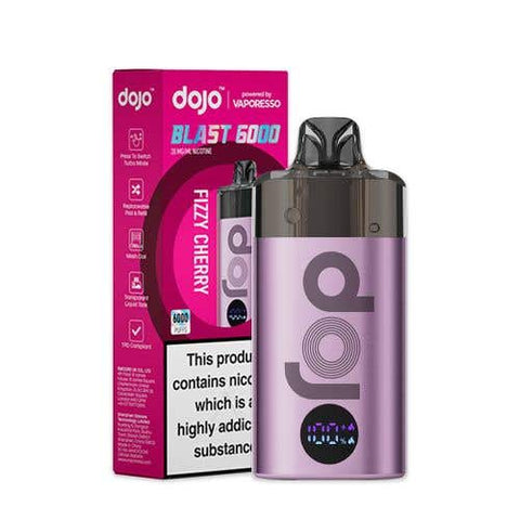 Buy cheapest online Vaporesso Dojo Blast 6000 Prefilled Pod Kit - Box of 5 (Ban Proof) Purple-Fizzy Cherry at lowest price in uk