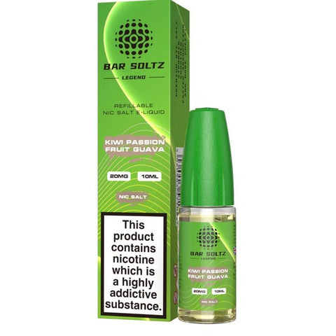 Buy cheapest online Bar Soltz Legend Nic Salts E-liquids 10ml - Box of 10 Kiwi Passion Fruit Guava at lowest price in uk