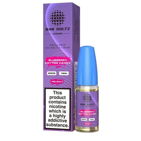 Buy cheapest online Bar Soltz Legend Nic Salts E-liquids 10ml - Box of 10 Blueberry Cotton Candy at lowest price in uk