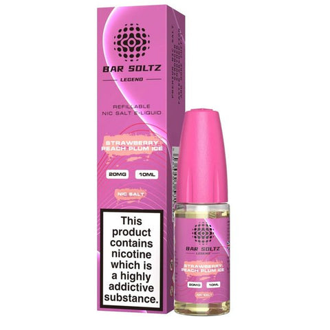 Buy cheapest online Bar Soltz Legend Nic Salts E-liquids 10ml - Box of 10 Strawberry Peach Plum Ice at lowest price in uk