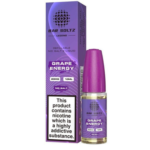 Buy cheapest online Bar Soltz Legend Nic Salts E-liquids 10ml - Box of 10 Grape Energy at lowest price in uk