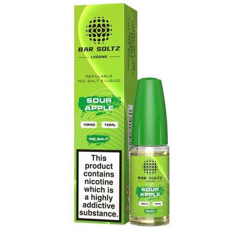 Buy cheapest online Bar Soltz Legend Nic Salts E-liquids 10ml - Box of 10 Sour Apple at lowest price in uk