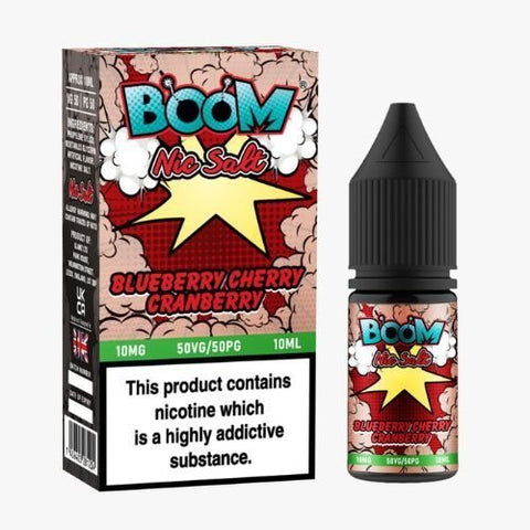 Buy cheapest online Boom Nic Salt 10ml E-Liquids - Pack Of 5 Blueberry Cherry Cranberry at lowest price in uk