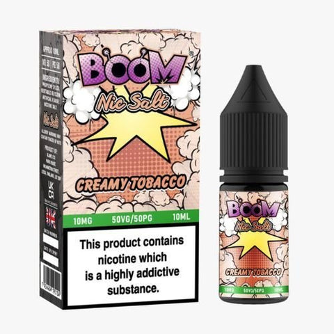 Buy cheapest online Boom Nic Salt 10ml E-Liquids - Pack Of 5 Creamy Tobacco at lowest price in uk