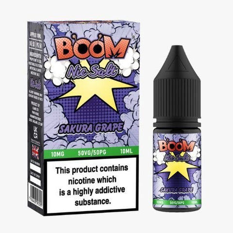 Buy cheapest online Boom Nic Salt 10ml E-Liquids - Pack Of 5 Sakura Grape at lowest price in uk