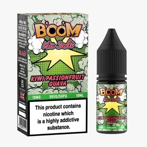 Buy cheapest online Boom Nic Salt 10ml E-Liquids - Pack Of 5 Kiwi PassionFruit Guava at lowest price in uk