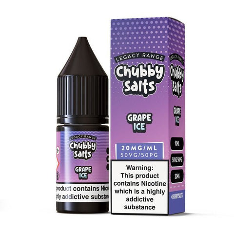 Buy cheapest online Chubby Salts Nic Salts-10ml- E-Liquid- Box of 10 Grape Ice at lowest price in uk