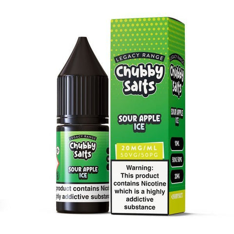 Buy cheapest online Chubby Salts Nic Salts-10ml- E-Liquid- Box of 10 Sour Apple Ice at lowest price in uk