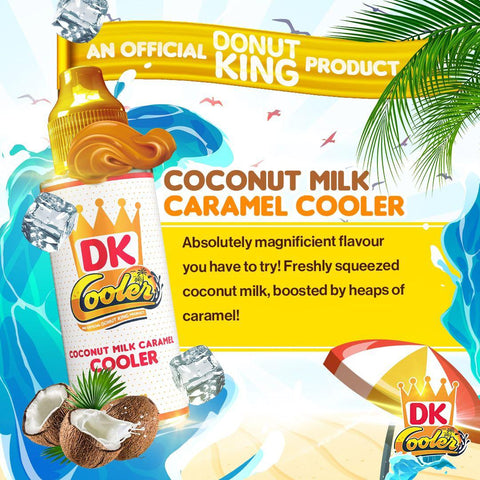 Buy cheapest online Donut King Cooler 100ML Shortfill Coconut Milk Caramel Cooler at lowest price in uk