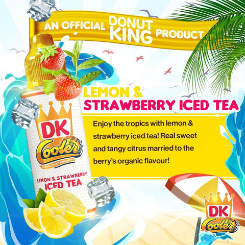 Buy cheapest online Donut King Cooler 100ML Shortfill Lemon & Strawberry Iced Tea at lowest price in uk