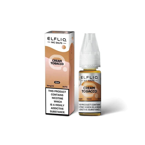 Buy cheapest online Elf Bar Elfliq 10ml Nic Salt (BOX OF 10) Cream Tobacco 10mg at lowest price in uk
