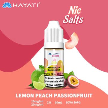 Buy cheapest online Hayati Pro Max 10ml Nic Salt E-Liquid - Pack Of 10 Lemon Peach Passionfruit 20MG at lowest price in uk
