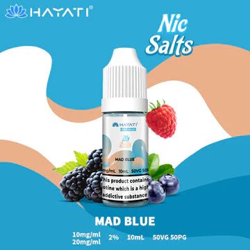 Buy cheapest online Hayati Pro Max 10ml Nic Salt E-Liquid - Pack Of 10 Mad Blue 10MG at lowest price in uk