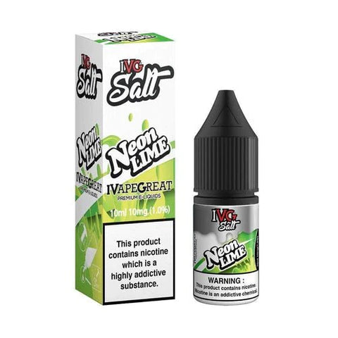 Buy cheapest online IVG 10ml Nic Salt E-Liquid - Pack Of 10 Neon Lime 20MG at lowest price in uk