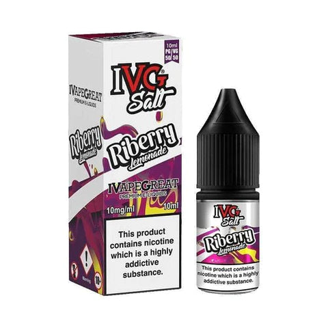 Buy cheapest online IVG 10ml Nic Salt E-Liquid - Pack Of 10 Riberry Lemonade 20MG at lowest price in uk