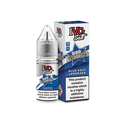 Buy cheapest online IVG Salts 10ml IVG Bar Favourites - Pack Of 10 Blue Razz Lemonade 10MG at lowest price in uk