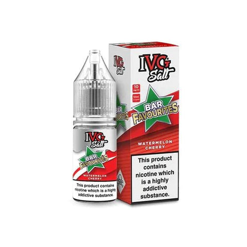 Buy cheapest online IVG Salts 10ml IVG Bar Favourites - Pack Of 10 Watermelon Cherry 20MG at lowest price in uk
